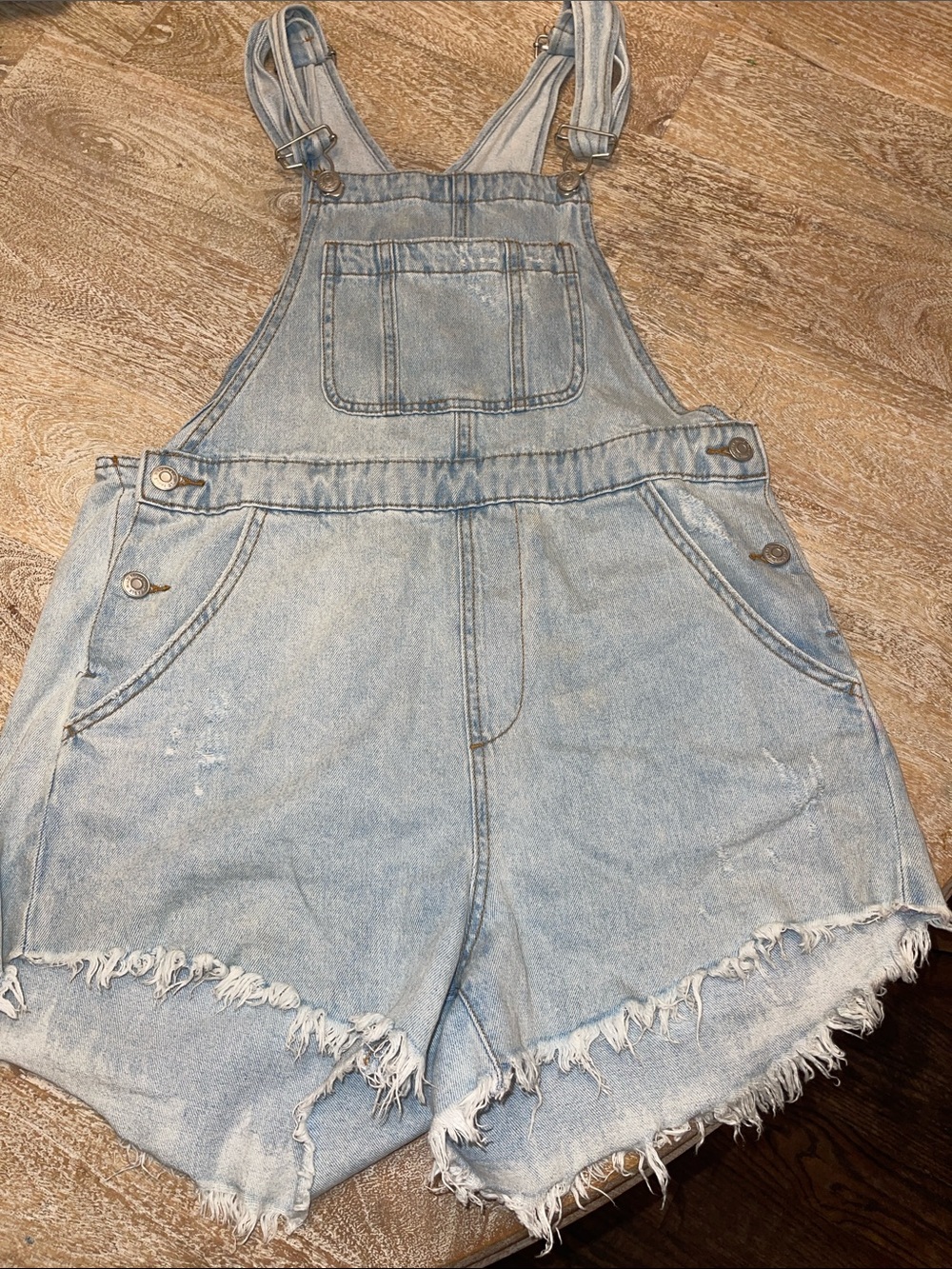 wild fable Light Blue Denim Short Overalls